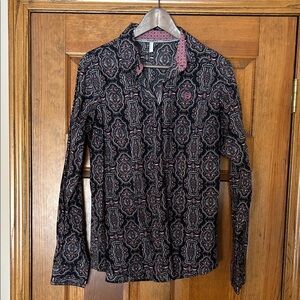 Cinch Navy and Pink Paisley Shirt